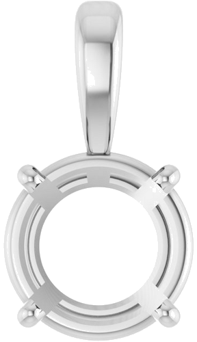 14K White 8 mm Round 4-Prong Pendant Mounting (1)