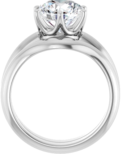 Sužadėtuvių Žiedas „Solitaire Crown-Inspired“ 18k white gold Round 9mm (7)
