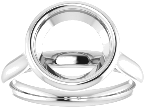 Sužadėtuvių Žiedas „Bezel-Set Solitaire“ 14k white gold Round 9.4mm (3)