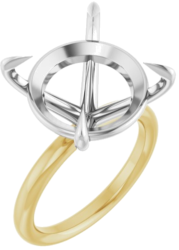 Sužadėtuvių Žiedas „Claw-Prong Solitaire“ 14k yellow/white gold Round 16mm (1)