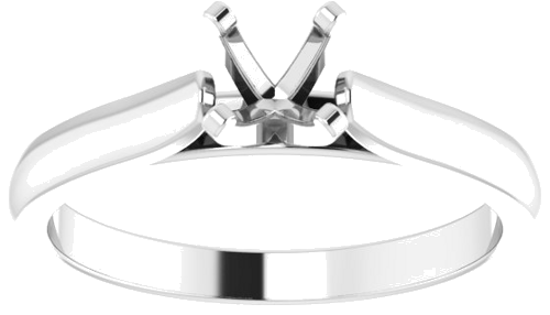 14K White 4.5 mm Round Solitaire Engagement Ring Mounting (3)