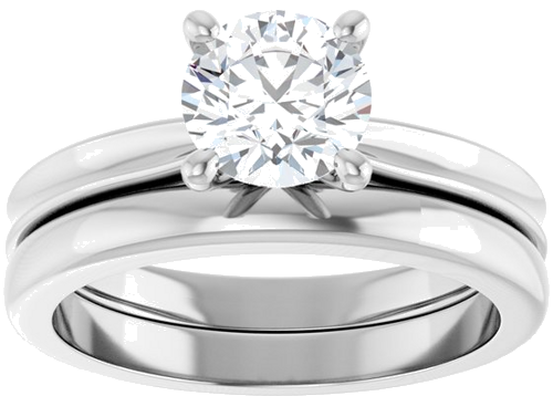 Sužadėtuvių Žiedas 14k white gold Round 6.5mm (8)