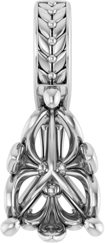 Pakabukas „Floral-Inspired Solitaire“ 14k white gold Pear 7mm x 5mm (1)