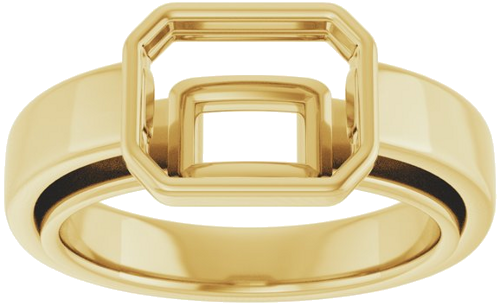 Sužadėtuvių Žiedas „Bezel-Set Solitaire“ 14k yellow gold Emerald 9mm x 7mm (3)
