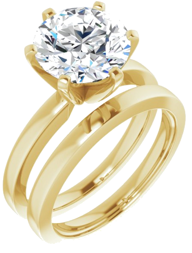 Sužadėtuvių Žiedas „Solitaire“ 10k yellow gold Round 9.4mm (6)