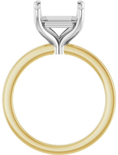 Sužadėtuvių Žiedas „Solitaire“ 14k yellow/white gold Asscher 9mm (2)
