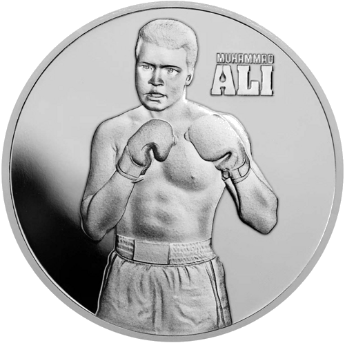 1 oz Muhameds Ali 2023 Niue sudraba monēta (1)