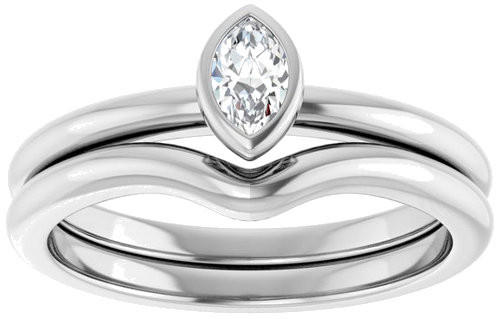 Sužadėtuvių Žiedas „Bezel-Set“ 950 Platinos Marquise 5mm x 3mm (8)