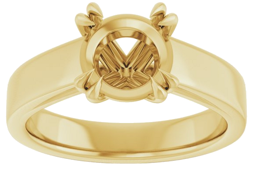 10K Yellow 8 mm Round Engagement Ring Mounting (3)