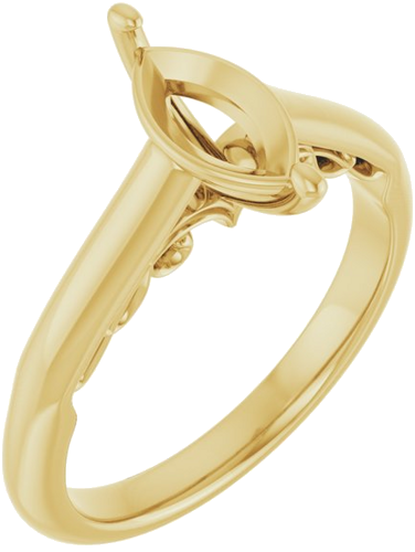 Sužadėtuvių Žiedas „Sculptural“ 14k yellow gold Marquise 10mm x 5mm (1)
