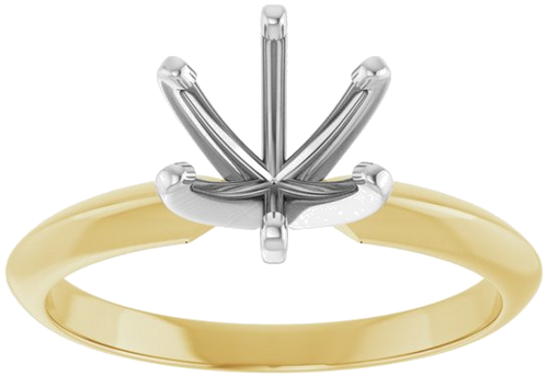 Sužadėtuvių Žiedas „Lightweight Solitaire“ 14k yellow gold & platinum Round 6.6mm x 7.2mm (3)