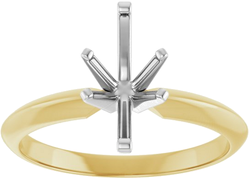 14K Yellow   White Marquise 6-Prong Light Solitaire Engagement Ring Mounting (3)