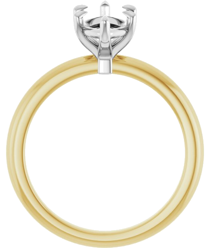 14K Yellow White 12x6 mm Marquise Solitaire Engagement Ring Mounting (2)
