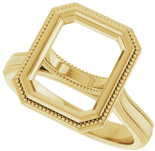 Sužadėtuvių Žiedas „Solitaire“ 585 Geltonojo Aukso Emerald 10mm x 8mm (5)