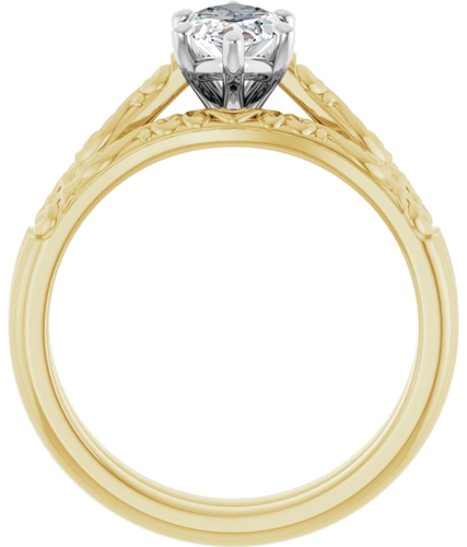 Sužadėtuvių Žiedas „Solitaire“ 14k yellow/white gold Marquise 10mm x 5mm (7)