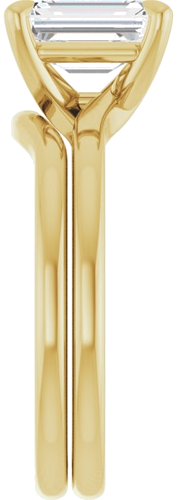 Sužadėtuvių Žiedas 14k yellow gold Emerald 8mm x 6mm (9)