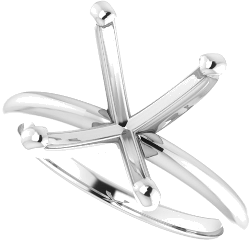 14K White  14x10 mm Oval Solitaire Engagement Ring Mounting (5)