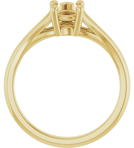 14K Yellow 8x6 mm Pear 4-Prong Cathedral Split Shank Engagement Ring Mounting (2)