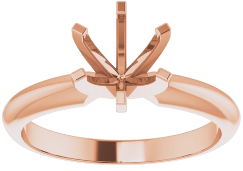 14K Rose 6-6.6 mm  Round 6-Prong Solitaire Ring Mounting (3)