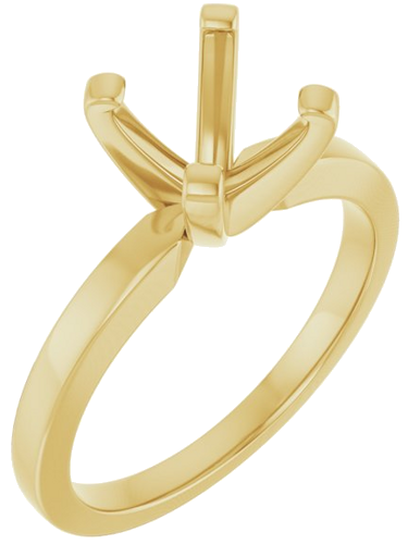 10K Yellow 7x7 mm Cushion Solitaire Engagement Ring Mounting (1)