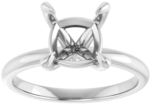 Sužadėtuvių Žiedas „Solitaire“ 950 Platinos Cushion 8mm (3)