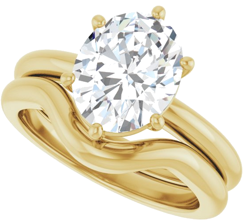 Sužadėtuvių Žiedas 14k yellow gold Oval 10mm x 8mm (10)