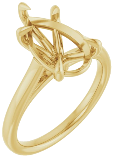 Sužadėtuvių Žiedas „Claw-Pong“ 14k yellow gold Pear 13mm x 8mm (1)