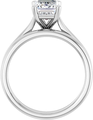 Sužadėtuvių Žiedas 18k white gold Emerald 8mm x 6mm (7)