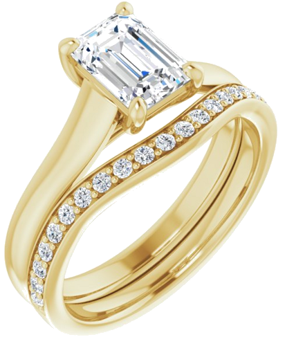 14K Yellow 7x5 mm Emerald Solitaire Engagement Ring Mounting (6)