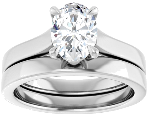 Sužadėtuvių Žiedas „Claw-Prong“ 14k white gold Oval 8mm x 6mm (8)