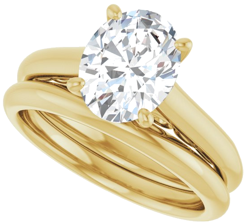 Sužadėtuvių Žiedas „Sculptural“ 14k yellow gold Oval 9mm x 7mm (10)