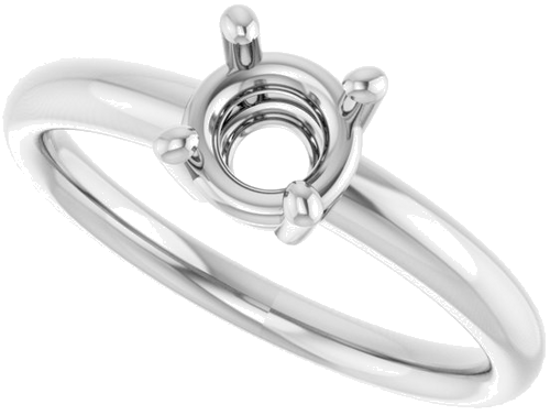 Sužadėtuvių Žiedas „Solitaire“ 14k white gold Round 5.8mm (5)