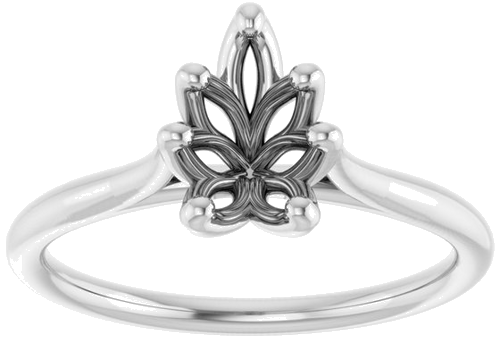 Sužadėtuvių Žiedas „Cathedral-Style Solitaire“ 14k white gold Pear 8mm x 5mm (3)