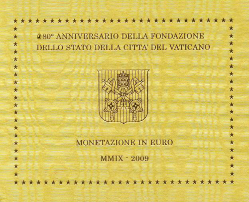 2009 Vatikanas Benediktas XVI BU Euro monetų rinkinys (1)