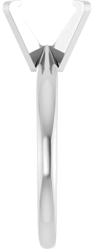 14K White 8x6 mm Emerald Solitaire Engagement Ring Mounting (4)