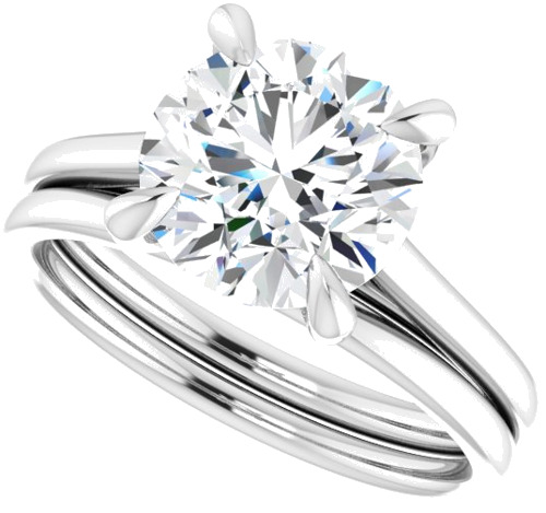 14K White  8.8 mm Round Solitaire Engagement Ring Mounting (10)