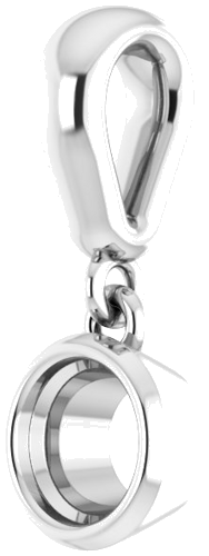 Pakabukas „Bezel-Set“ 585 Baltojo Aukso Round 4.4mm (2)