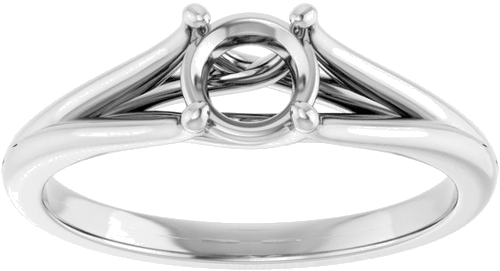 14K White 5.2 mm Round Solitaire Engagement Ring Mounting (3)