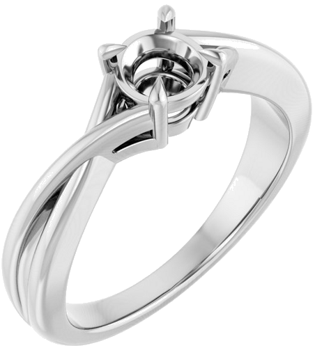 Sužadėtuvių Žiedas „Claw-Prong Solitaire“ 14k white gold Round 5.2mm (1)