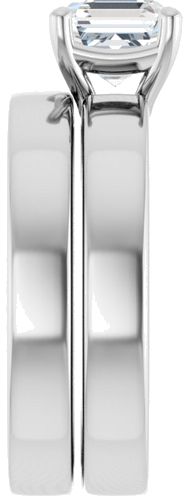 Sterling Silver 6 mm Asscher Solitaire Engagement Ring Mounting (9)