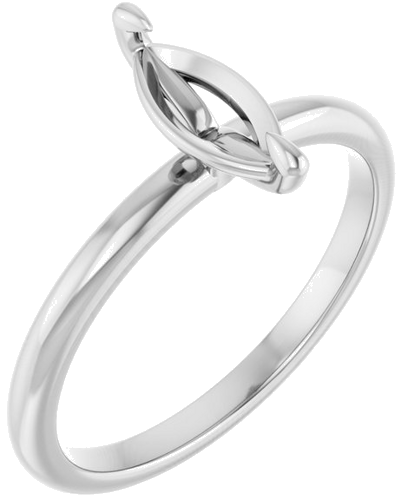 14K White  9x4.5 mm Marquise Solitaire Engagement Ring Mounting (1)