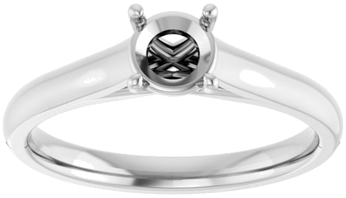 14K White 5.2 mm Round Solitaire Engagement Ring Mounting (3)