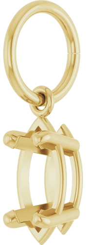 Pakabukas „Solitaire Charm“ 14k yellow gold Marquise 8mm x 4mm (2)