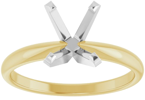 14K Yellow White 9 x 7 mm Oval Solitaire Engagement Ring Mounting (3)