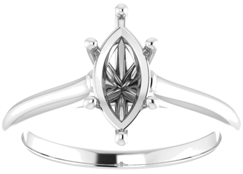 14K White 10x5 mm Marquise Solitaire Engagement Ring Mounting (3)