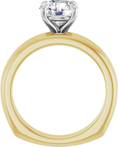 Sužadėtuvių Žiedas „Claw-Prong Euro Shank“ 14k yellow/white gold Round 7.4mm (7)