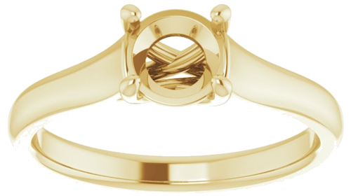 Sužadėtuvių Žiedas „Solitaire“ 585 Geltonojo Aukso Round 6mm (3)