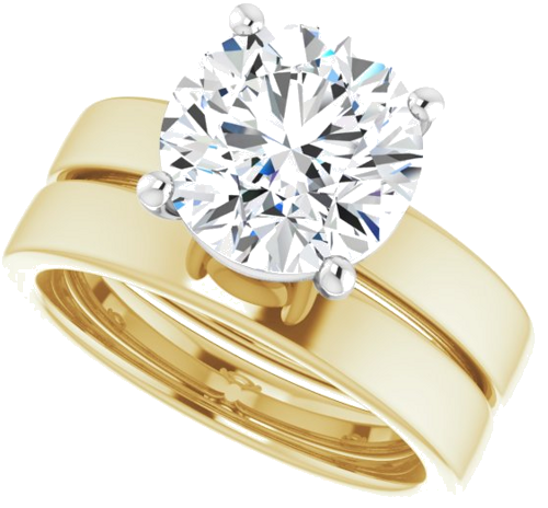 Sužadėtuvių Žiedas „Solitaire“ 14k yellow/white gold Round 9.4mm (10)