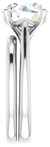 Sužadėtuvių Žiedas „Solitaire“ 585 Baltojo Aukso Round 9.4mm (9)
