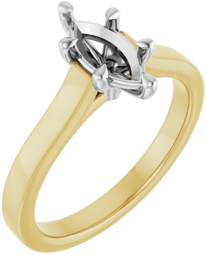 Sužadėtuvių Žiedas „Claw-Prong“ 14k yellow/white gold Marquise 9mm x 4.5mm (1)